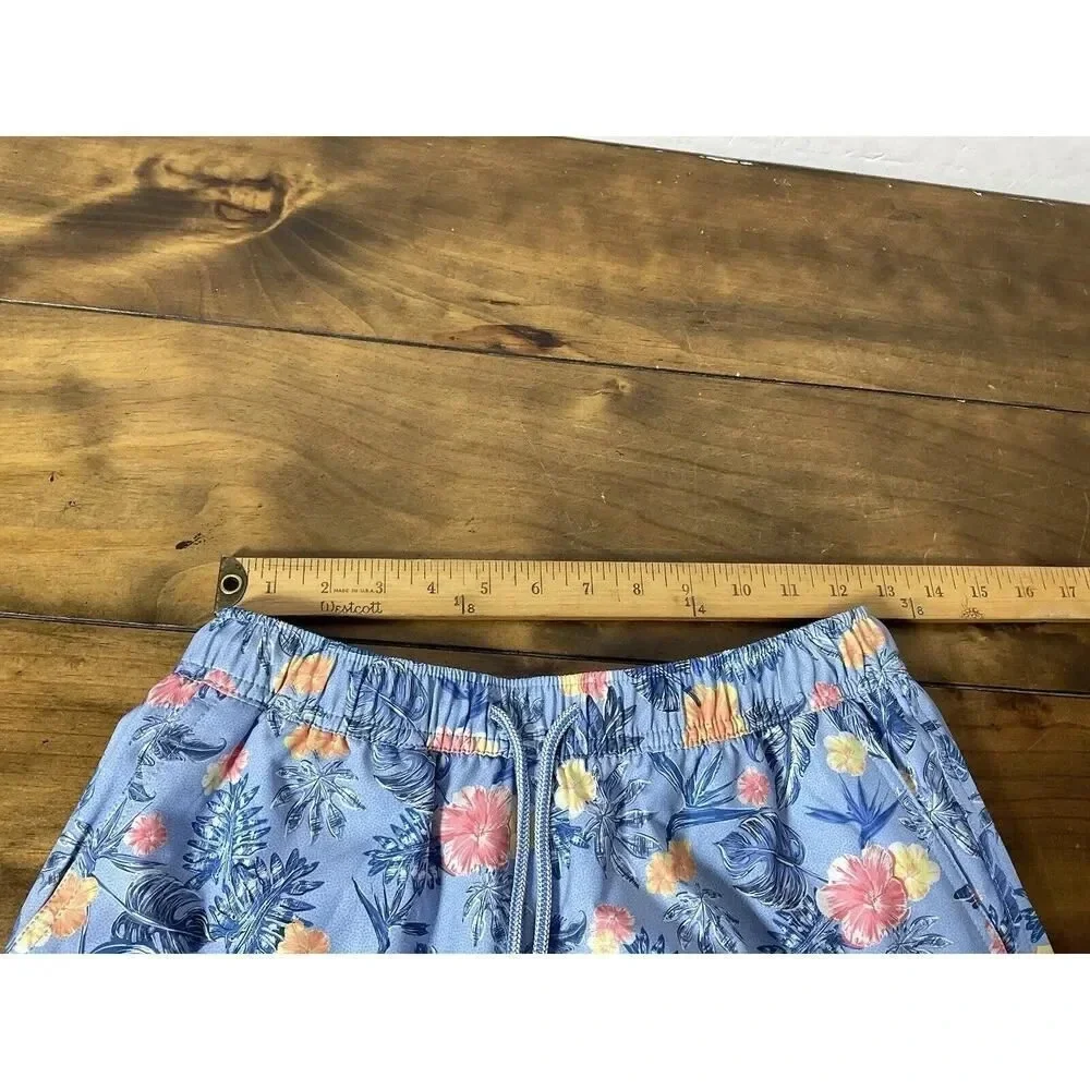 Peter Millar Swim Trunks Crown Moanalua Print Size Small Blue NWT